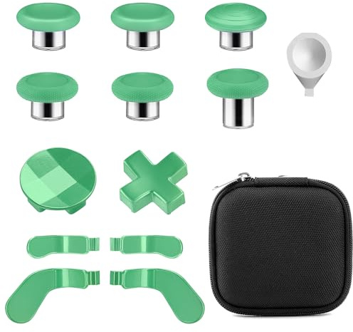Accessories for Xbox One Elite Series 2 Controller(Model 1797), Metal Thumbsticks Paddles Joysticks Replacement Parts Kits Compatible with Xbox Elite Wireless Controller Series 2 Core(Green)