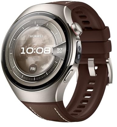 HUAWEI OROLOGIO 5, Smartwatch da 46 mm, X-Tap Multi-Sensing, Health MOT, ossigeno nel sangue con punta delle dita in tempo reale, durata della batteria fino a 11 giorni, eSIM, titanio di grado