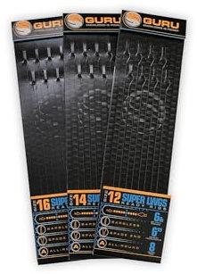 Guru Super LWGS Pole Rig 6 Size 12 to 6lb, Pole Fishing Ready Rig, Durable N-Gauge Line, SLWG Hook, 8 Hook Lengths per Pack