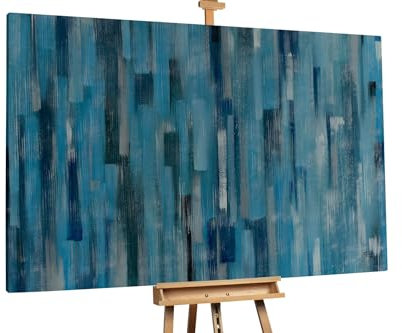 KunstLoft Ölgemälde 'Aquamarine Ocean' 180x120cm | Original Handgemalte Gemälde | Modern | Blau | Leinwand-Bild Ölgemälde einteilig groß | Modernes Kunst Ölbild
