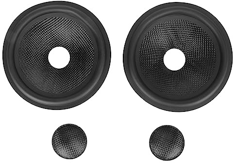 Paper Speaker Cone Drum Paper, 5in Rubber Surround Subwoofer Cones Drum with 2 Covers, 2pcs, 1in Inner Diameter, Ideal for 5 Inch Speakers