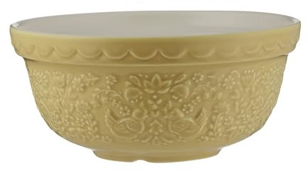 Mason Cash Home to Roost Mixing Bowl 21cm | 1.1 Litre Earthenware Bowl with Embossed Hen & Cockerel Design – Ideal for Smaller Batches of Dough, Pastry & Cake | Dishwasher Safe