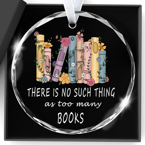Christmas Decorations Book Lovers Personalised Sign Gifts There Is No Such Thing As Too Many Books Tree Ornaments for Living Room Reading Accessories Bookshelf Decor Thoughtful Gift for Readers