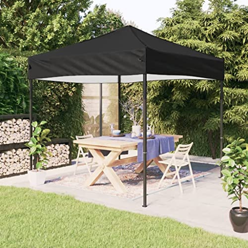 Mokuyary Tente de réception Pliable Noir 2x2 m Tente de réception, Tonnelle de Jardin Gazebo Pavillon pour Camping, Événements, Terrasses, Festivals