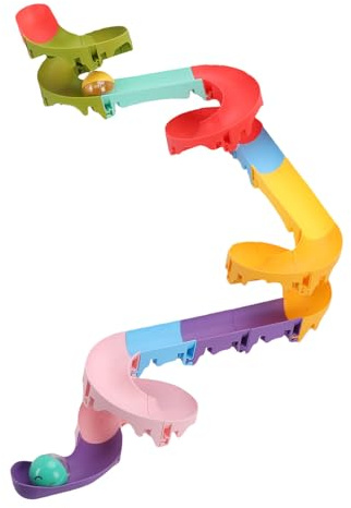 Hamwesh Badewannenbahn-Spielzeug, Abgerundete Kanten, Starke Saugnäpfe, Abnehmbare Schienen, Lebensmittelechtes ABS-Material, Wasserrutschen-Baubahn, Kleinkind-Badespielzeug-Rutschbahn mit 8