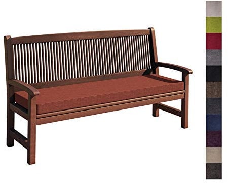 sunnypillow Bankauflage Outdoor - Stuhlkissen mit abnehmbarem Bezug - Sitzkissen für Bank - Bankpolster Polsterauflage Auflage für Gartenbank - 200 x 40 x 5cm - Bankkissen für Gartenmöbel Orange