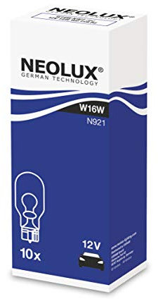 NEOLUX Standard W16W Signallampe für Auto und Motorrad, N921, 12 V, 16 W, 10 Stück