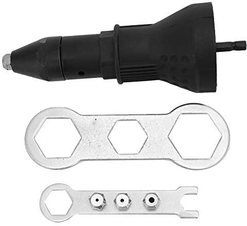 FTVOGUE Elektrische Nietpistole für Akku Nietbohrer Elektrische Nietmutter Pistole Nietwerkzeug Akku Nietbohrer Adapter Einsatzmutter Werkzeug 2,4~4,8 mm(Schwarz)