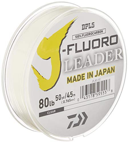 Daiwa J-Fluoro Fluorocarbon Leader - 36,3 kg - 45,7 m, trasparente