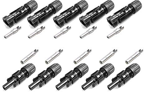 5 Pairs MC4 Male Coupling Connectors 10 mm² PV-KST4/10II & PV-KBT4/10II