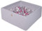 MEOWBABY Piscina de Bolas 90X90X40cm/200 Bolas ∅ 7Cm Piscina de Bolas El Cuadrada Certificada para Niños Hecha en EU Gris Claro: Transparente/Rosa Claro/Blanco Perla/Gris