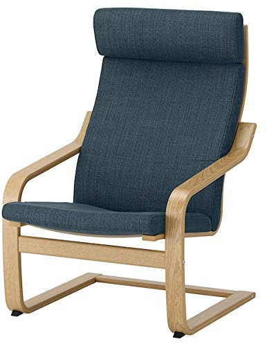 Discount Seller POANG Sessel Schwarz-Braun Knisa Schwarz 68x83x100 cm Stoffsessel Sessel & Chaiselongue Sofas & Sessel Möbel Umweltfreundlich (Hillard DARK BLUE)