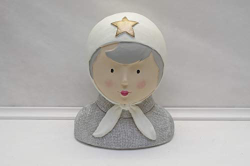 Baden Import Aufsteller Ladykopf Deko-Kopf mit Kopftuch und goldenem Stern