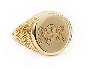 Elegant jewel box Unisex Oval benutzerdefinierte Siegelring in massivem Gold 9k, 14k, &18k, Personalisierte Siegelring,Benutzerdefiniert Ursprüngliche Gravierter Chevalier-Ring, RN386