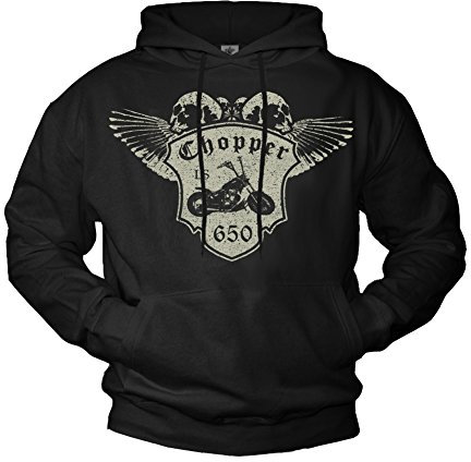 Biker Pullover mit Kapuze Chopper LS 650 Kapuzenpullover schwarz Größe S