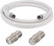 Boobrie Cable Antena de TV 2M Blanco Cable RG6 Tipo F Macho a Macho Cable Coaxial 75ohms Satelite+2PCS Adaptador F Hembra a Hembra para Sky/SkyHD, Freesat, Virgin, BT, TV, VCR o Reproductores de DVD