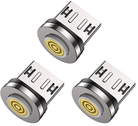 VAFOTON 5Pin Micro USB Schnelllade Magnet Adapter [3Stück], Magnetisches Stecker Ersatzstecker Phone Staubschutz Verbinder für Megnetisches USB Ladekabel