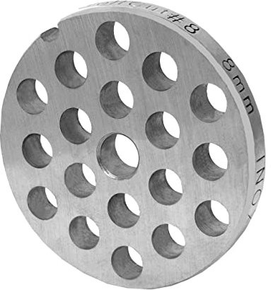 WolfCut INOX Disque perforé avec alésage de 8 mm – Compatible avec hachoir à viande Jupiter Taille 8 – Bosch MFW66020/MFW68660-Alexanderwerk Taille 8
