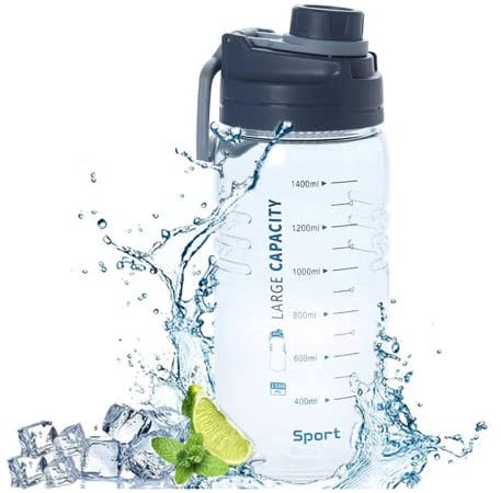 Gourde eau,Bouteille d'eau,Gourde Sport 1.5L Bouteille filtrante avec indicateur de millilitre,sans BPA,Étanche & Réutilisable bouteille infuseur thé bouteille la Gym,Gourdes de camping et randonnée