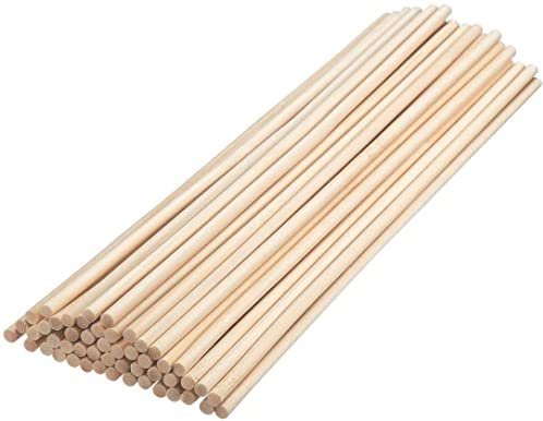 50 Stück kleine runde Holzstäbchen Bambusstäbchen zum Basteln Runde Stöcke zum Basteln DIY Kinder Handarbeit Baumodell Materialien Hochwertige Holzstäbchen( 30cm * 5mm)