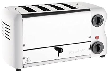 Rowlett 1.8 kW Esprit 4 Slot Toaster with 2x Additional Elements & Sandwich Cage, White, 4 Slice Toaster, Energy Conscious Slot Selector Powers Individual Slots, Café & Home Use, CH182