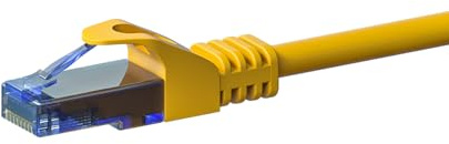Danicom CAT6a Netzwerkkabel 100% Kupfer - U/UTP - 3 m - Gelb | POE, Ethernet, LAN, Patchkabel, Datenkabel, RJ45 - für Serverschränke, Switches, Router, Modems!