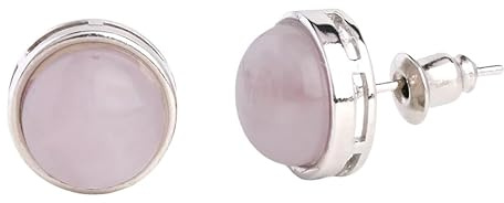 Damen Fallen Hängend Ohrringe,Damen-Ohrstecker, Rosenquarz-Stein, Natürlicher Kristall, Silber, 10 Mm, Kleine Runde Energie-Edelstein-Ohrstecker, Elegante Ohrstecker, Geschenke Für Mama-Mädchen