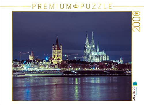 CALVENDO Puzzle Köln bei Nacht | 2000 Teile Lege-Größe 90 x 67 cm Foto-Puzzle für glückliche Stunden