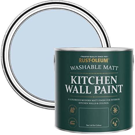 Rust-Oleum Blue Washable Kitchen Wall Paint in Matt Finish - Blue Sky 2.5L