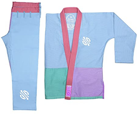 Sanabul Easter Egg Scrambled Herren Brazilian Jiu Jitsu BJJ Gi (siehe spezielle Größentabelle) (A0, blau/grün/lila)