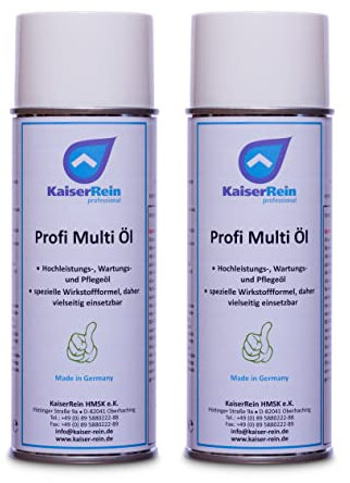 KaiserRein Profi Multi Öl 2x400 ml Allzweck-öl Multi-spray Schmieröl Haushalts-öl beseitigt Quietschen, Schmiert, Fettet, Türen, Schränke, Schließzylinder usw.