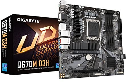 GIGABYTE Q670M D3H (LGA1700/ Intel/ Q670/ M-ATX/ DDR5/ Dual M.2/ PCIe 4/ USB 3.2 Gen2 Type-C/Intel 2.5GbE LAN/Motherboard)