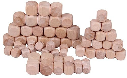 LUMoony 80Pcs Holzwürfel Blanko Holzwürfel Würfel 16mm Holzwürfel Holzspielzeug Holzbausteine Quadratische Unfertige Holzwürfel Holzwürfel Blanko Würfel Spielwürfel Blankowürfel DIY Kunst