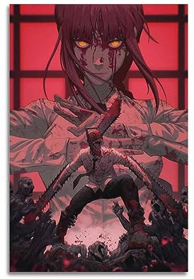 VZRSQZK Tv Show Chainsaw Man Poster Poster Decorative Painting Canvas Wall Posters And Art Picture Print Modern Family Bedroom Decor Posters 08x12inch(20x30cm)