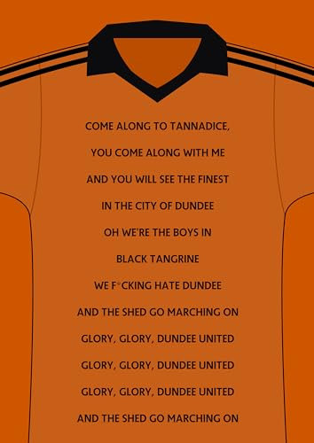 Generic Art Print: Dundee United Fans Song - Retro Style, Unframed, Matte Finish, Size A4 (29.7L x 21W cm), Living Room Decoration