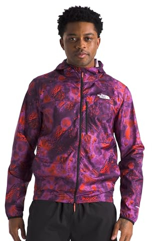 The North Face Higher Run Jacket Vivid Flame Trailglyph Print S