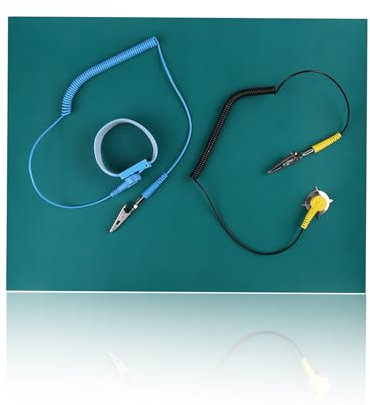FLEXMAN Portable Anti Static Mat, Silikon Antistatische Matte, Blau Faltbare Antistatik Matte, 30X40cm Elektrostatischer Entladungsschutz, Antistatisches Handgelenkband, Erdungsdrahtmatten Set