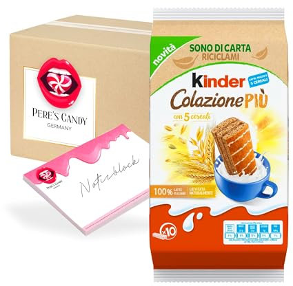 Pere's Candy Bundle für Ferrero Kinder Colazione Più Kuchen 3x290g + Pere's Candy Notepad DIN A7-25 Blatt