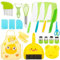 ROELLY Couteau Enfant de 22 Couteau Cuisine Enfant, Kit Cuisine Enfant pour Couper Les Fruits et Légumes, Livré Avec un Tablier de Cuisine, Une Planche à Découper, un Couteau Ondulé