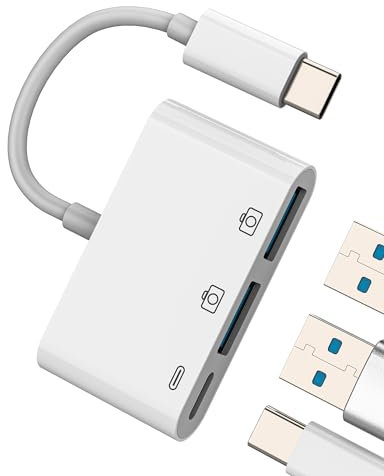 Adattatore USB C A USB Per IPhone 15(3in1) Type C Cavo Ricarica Android Cellulare OTG 3.0 Trasferire MacBook Per iPad Tipo C Dati Cavetto Compatibile Per Samsung S24 Chiavetta Fotocamera Convertitore