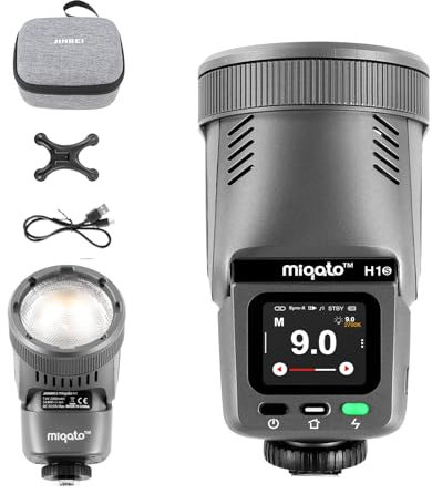 JINBEI H1S Kamerablitz 2 in 1 LED Fotografie Beleuchtung GN28 HSS/TTL 1/8000S Rundkopf Speedlight für Sony Kameras