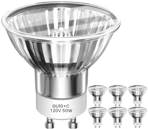 RAGFOZ GU10 Halogen Leuchtmittel 50W 230V, dimmbar, 2800K Warmweiß, Halogen Reflektor 50x53mm, MR16 Lampe für Einbauleuchten, Spotbeleuchtung, Kerzenwärmerlampe, 500Lm, 6er Pack