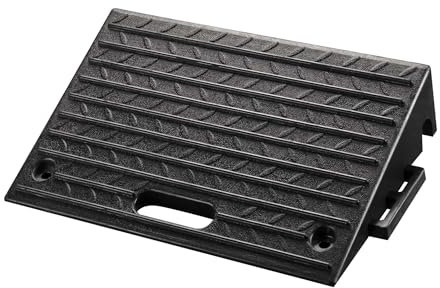 Wiltec Rampa de Goma 500x315x107 mm con Capacidad de Carga de 50 toneladas, diseño Modular y asa para fácil Transporte, Ideal para bordillos, aceras y umbrales