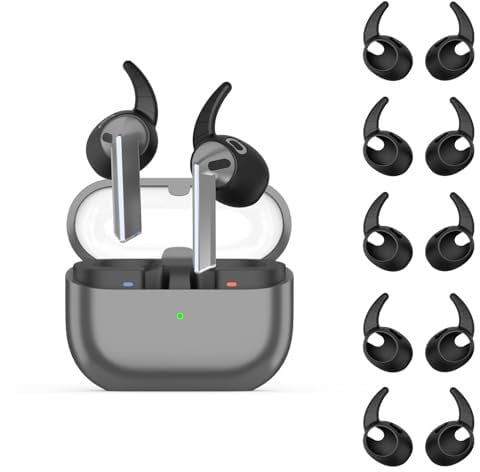 5 pares de fundas de gancho para las orejas compatibles con Galaxy Buds 3, ganchos de silicona antideslizantes para auriculares Samsung Galaxy Buds 3 (negro)
