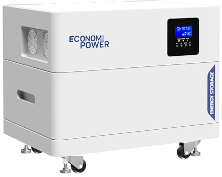 Batterie au lithium LiFePO4 48 V 100 Ah - EconomiPower 5120 Wh - Stockage d'énergie solaire - BMS 100 A intégré - Idéal pour camping-car, camping, maison, applications solaires et hors réseau