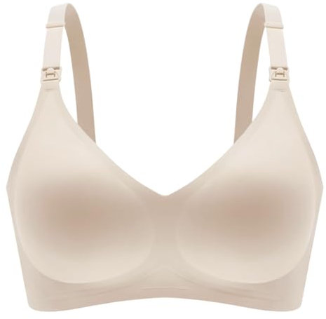 TUONYIS Reggiseni per allattamento al seno, reggiseno senza cuciture, senza cuciture, senza fili, comodo reggiseno premaman da donna, bralette per dormire in gravidanza, cinturino rimovibile, rosa
