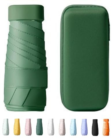 Yanrunce Mini-Regenschirm, Mit Aufbewahrungsbo UV-Schutz Sonnenschirm Mini 6 Knochenschirm, Regenschirm Sturmfest für Erwachsene Kinder, Ultra-Portable Design for On-the-Go