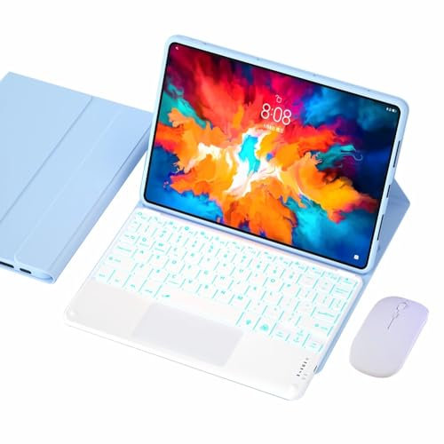 FAYGAOAI Custodia con Tastiera per Lenovo Tab M10 Plus 3rd Gen (2022) 10.6 (TB-125FU), Retroilluminazione 7 Colori, Tastiera Wireless Magnetica Staccabile,Blue 1