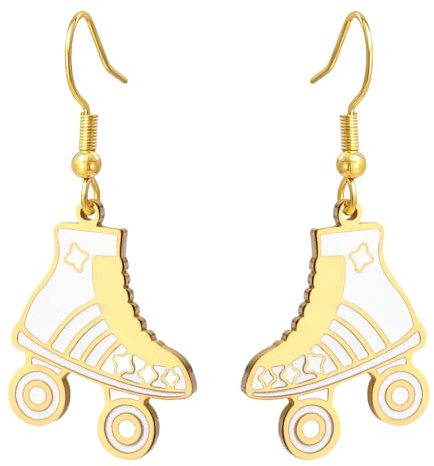 Dreamtimes Rollschuh-Anhänger-Ohrring Rollschuh-Ohrringe Bunte Edelstahl-rollschuh-Anhänger Sport-anhänger-Ohrring Inspirierender Schmuck Geschenk für Frauen Rollschuh-Liebhaber