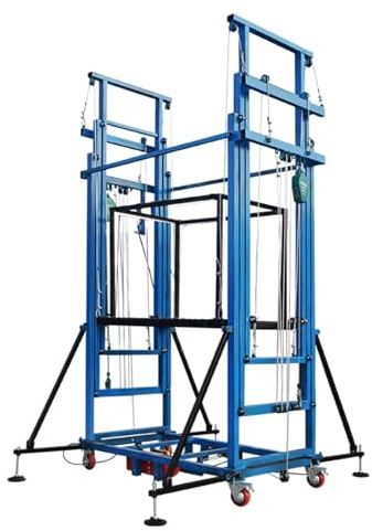 Sollevatore elettrico portatile per ponteggi, capacità 500 kg, pieghevole per uso domestico e edile, potenza 220 V, altezza regolabile da 2 a 12 metri